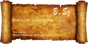 Barcza Szironka névjegykártya